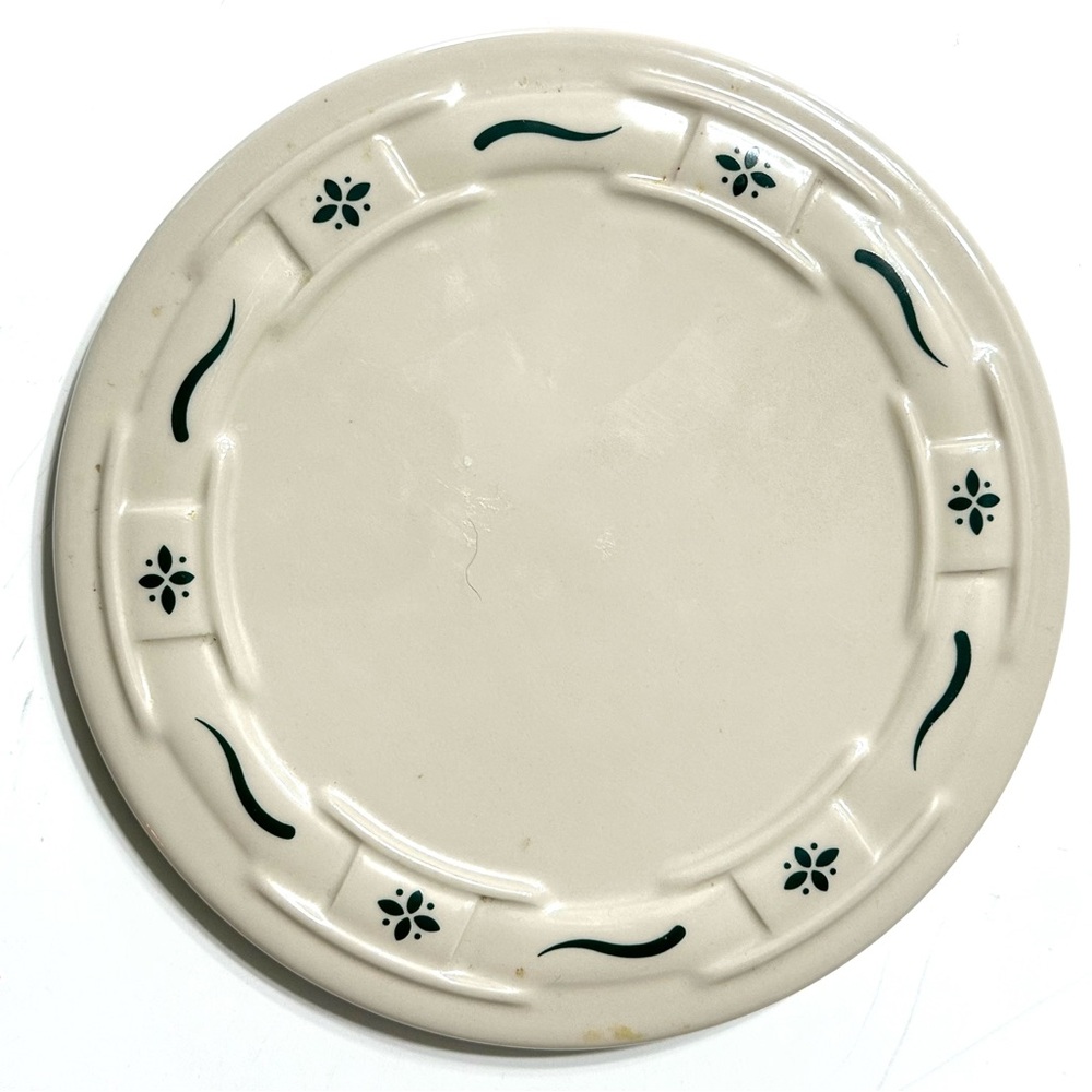 Longaberger Pottery Woven Traditions Heritage Green Round Trivet